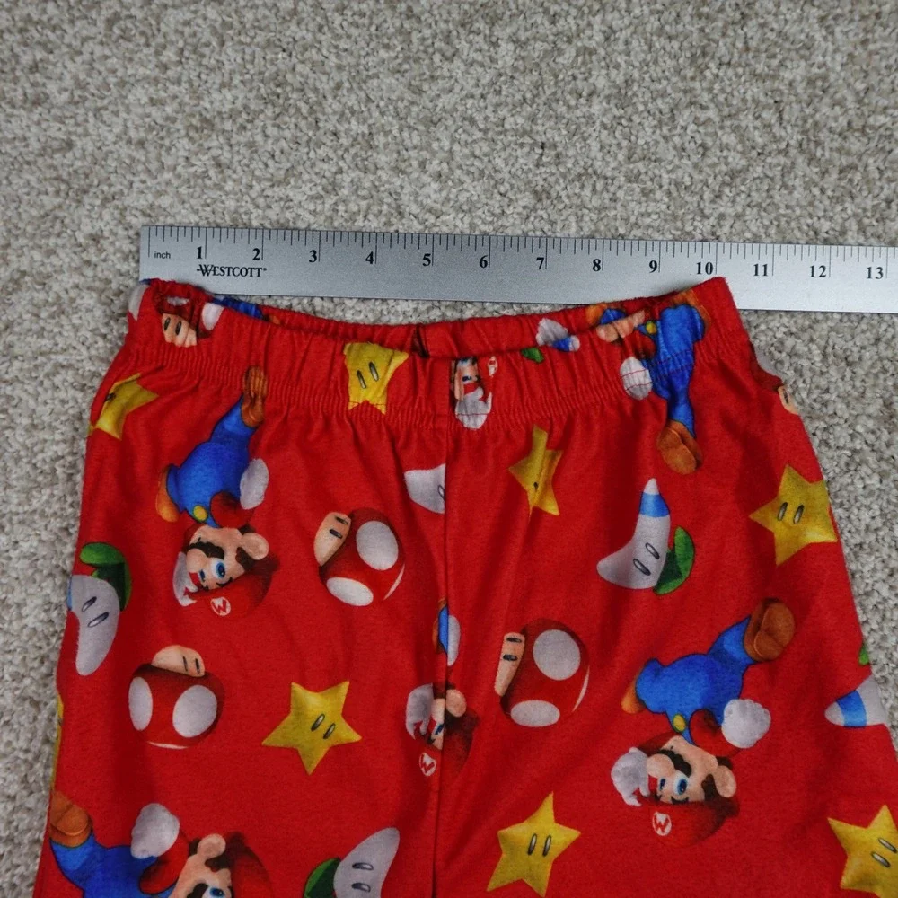 Super Mario Boys Red Fleece Pajama Pants All Over Print Size 10/12 NE262CLB4WM